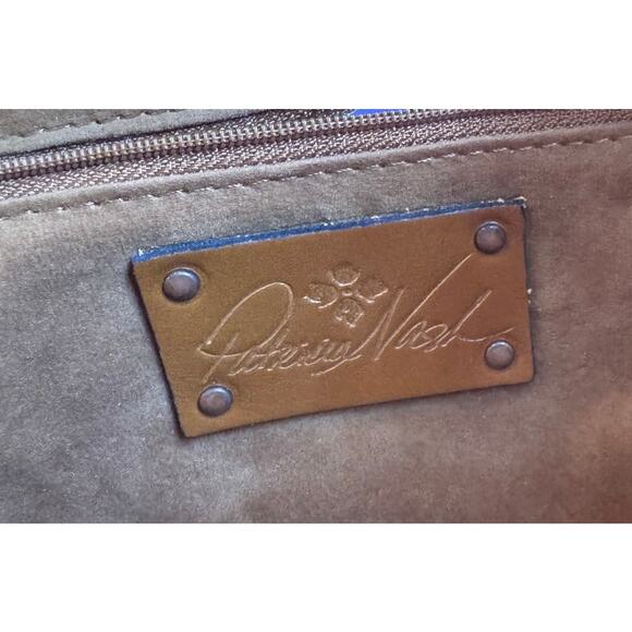 PATRICIA‎ NASH Coral Pink Orange Leather Floral Embossed Gracchi Satchel Purse